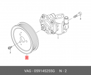 VAG TOUAREG  шкив насоса ГУР 059 145 255 G VAG