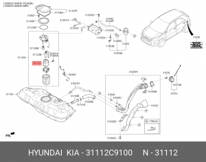 Hyundai Creta фильтр топливный 31112C9100 HYUNDAI KIA