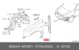 Nissan X-Trail T31 10- крыло переднее правое F3100-JG0EA NISSAN INFINITI