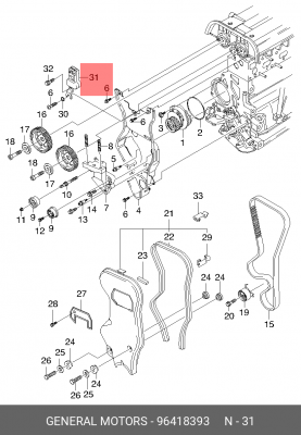 Chevrolet Rezzo Датчик положения распредвала 96418393 GENERAL MOTORS
