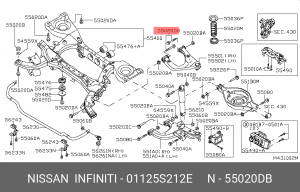 Nissan Pathfinder болт переднего и заднего верхнего рычага 01125S212E NISSAN INFINITI