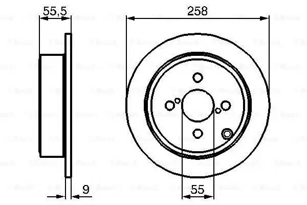 Toyota Corolla E120 диск тормозной задний 0 986 479 086 BOSCH