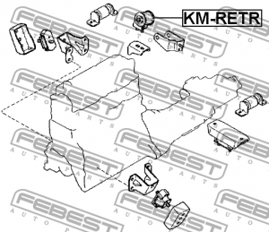 Kia Sportage 94-00 Подушка КПП задняя KM-RETR FEBEST