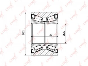 ПОДШИПНИК СТУПИЦЫ КОЛЕСА ЗАД 37X25X52 RENAULT LOGAN I 1.2-1.6 04- / SANDERO I 1. WB-1173 LYNXAUTO