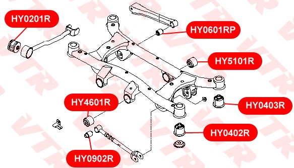 Hyundai Tucson Сайлентблок заднего подрамника передний HY0402R VTR