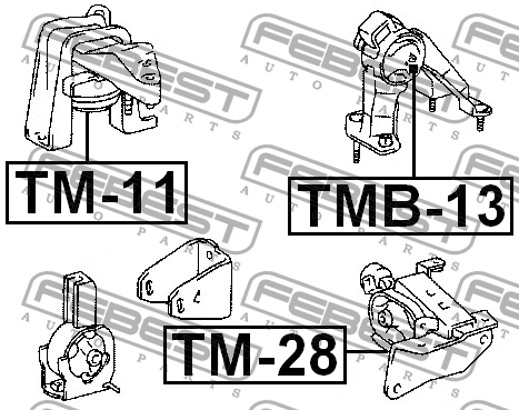 Toyota Wish сайлентблок опоры двигателя задней TMB-13 FEBEST
