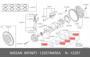 Nissan Вкладыш коренной (пара) GA13-16, QG15/18DE 12207-4M50A NISSAN INFINITI