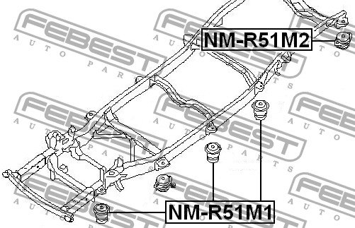 Nissan Pathfinder R51M 2005-подушка кузова 5 й ряд NMR51M2 FEBEST