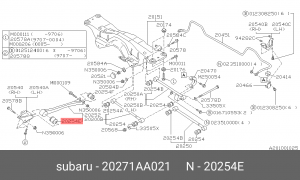 Subaru Impreza 00-07 с/б заднего продольного рычага задней подвески передний 20271-AA021 SUBARU