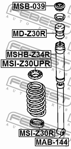 Mitsubishi  Сайлентблок заднего амортизатора MAB-144 FEBEST