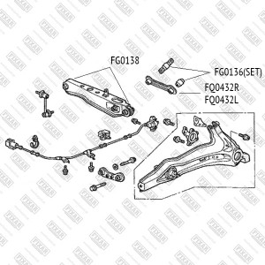 HONDA CR-V ->01 с/б заднего нижнего поперечного рычага FG0138 FIXAR