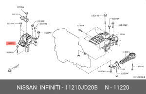 Nissan Qashqai опора ДВС перед. правая 11210-JD20B NISSAN INFINITI