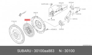 Subaru Forester SG 2.5T диск сцепления 30100AA883 SUBARU
