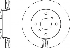 Toyota Corolla диск тормозной передний NIBK RN1250 NIBK