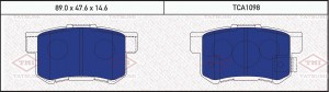 Honda CR-V 02-06, Accord VIII, IX , АКПП 08-, TOURER, CR-V 12- 2.4 колодки задни TCA1098 TATSUMI