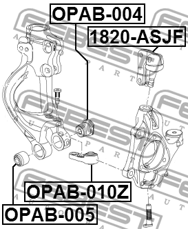 OPEL ASTRA J Сайлентблок поворотного кулака большой задний OPAB-004 FEBEST