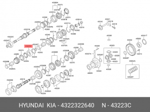 Hyundai Getz Подшипник вторичного вала 4322322640 HYUNDAI KIA