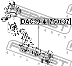 Audi A4 Подшипник ступичный передний DAC39-41750037 FEBEST