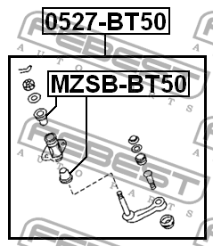 Ford Ranger 06- втулка маятникого рычага MZSB-BT50 FEBEST