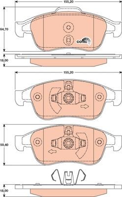 Колодки тормозные (Колодки тормозные RENAULT DUSTER 10-/FLUENCE 10-/MEGANE III 0 GDB1789 TRW