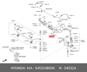 Hyundai H1, Starex, Porter  болт пер. рычага (сход-развала) 545324B000 HYUNDAI KIA