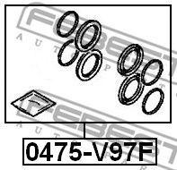 Mitsubishi Pajero 4 V87,97 р/к переднего суппорта на 2 колеса 2-х поршневой суп. 0475-V97F FEBEST
