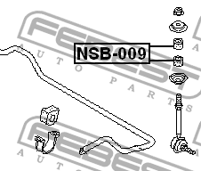 Nissan втулка стойки переднего стабилизатора NSB-009 FEBEST