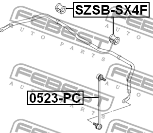 Втулка стабилизатора (Втулка стабилизатора SUZUKI SX4 06- 23 мм.пер.) SZSB-SX4F FEBEST