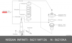 Nissan Liberty/Prairie 2WD 01- амортизатор задний л=п 56211-WF126 NISSAN INFINITI