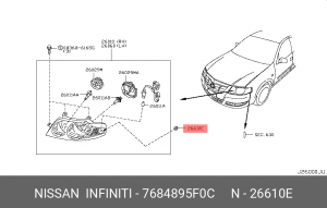 Nissan Almera Classic кронштейн фары 7684895F0C NISSAN INFINITI