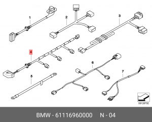 BMW проводка парктроника переднего бампера 61 11 6 960 000 BMW