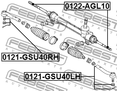 Lexus RX 08- тяга рулевая L=R 0122-AGL10 FEBEST