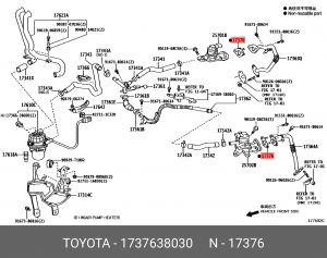 Toyota 1URFE прокладка клапана продувочного воздуха 17376-38030 TOYOTA