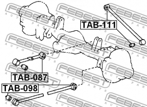 TOYOTA LAND CRUISER 80 FZJ80/HDJ81/HZJ8 0 1990-2001  Сайлентблок рычага заднего  TAB-087 FEBEST