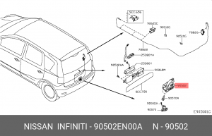 Nissan XTrail T31, Koleos замок багажника 90502-EN00A NISSAN INFINITI