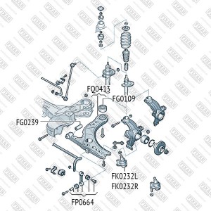 VAG Golf IV, Octavia 96-,  Fabia 06-, Polo SD, Rapid сайлентблок переднего рычаг FG0109 FIXAR