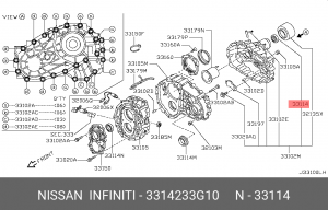 NISSAN Terrano II 2,4/2,7TD/3.0Di 05/96-> сальник раздаточной коробки задний 33142-33G10 NISSAN INFINITI