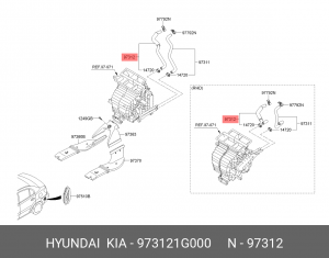 Kia Rio Шланг системы охлаждения 973121G000 HYUNDAI KIA