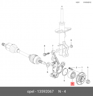 Подшипник передней ступицы 13592067 GENERAL MOTORS