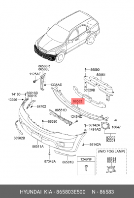Kia Sorento 02-08 Суппорт панели бампера 865803E500 HYUNDAI KIA