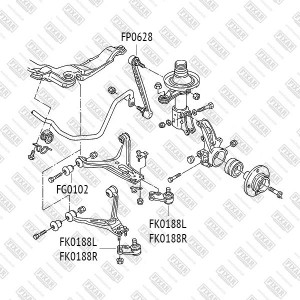 VAG Polo Sedan, 9N, Skoda Fabia, Roomster, Rapid стойка стабилизатора передняя FP0628 FIXAR