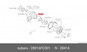 Subary Forester, Impreza, Legacy подшипник задней ступицы 28016-FC001 SUBARU