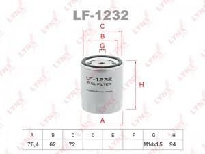 Mercedes-Benz 2.0 D фильтр топливный LF-1232 LYNXAUTO