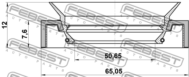 Toyota Corolla сальник задней ступицы внутренний 95HCY-52650812X FEBEST