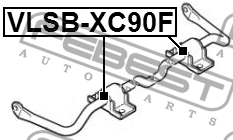 VOLVO XC90 Втулка стабилизатора переднего VLSB-XC90F FEBEST