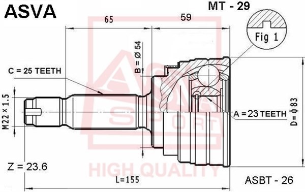 Mitsubishi galant, legnum ea#a 4g93 шрус наружный MT-29 ASVA
