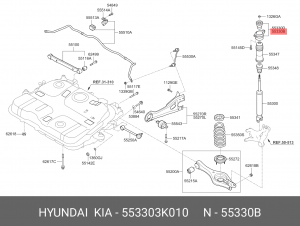 Hyundai NF Опора заднего левого амортизатора 553303K010 HYUNDAI KIA