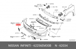 Nissan Tiida окантовка ПТФ передней правой 62256-EM30B NISSAN INFINITI