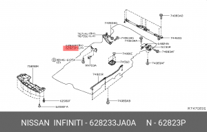 Infiniti QX60 брызговик передней части арки заднего левого колеса 62823-3JA0A NISSAN INFINITI