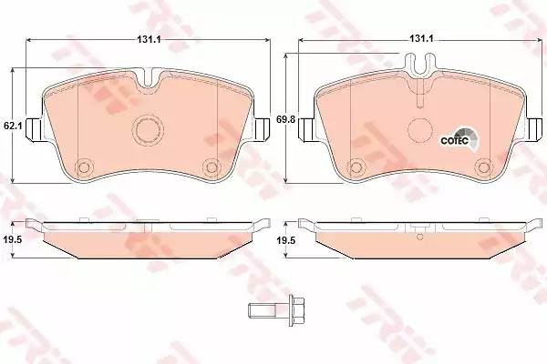 MB 203 колодки тормозные передние GDB1413 TRW